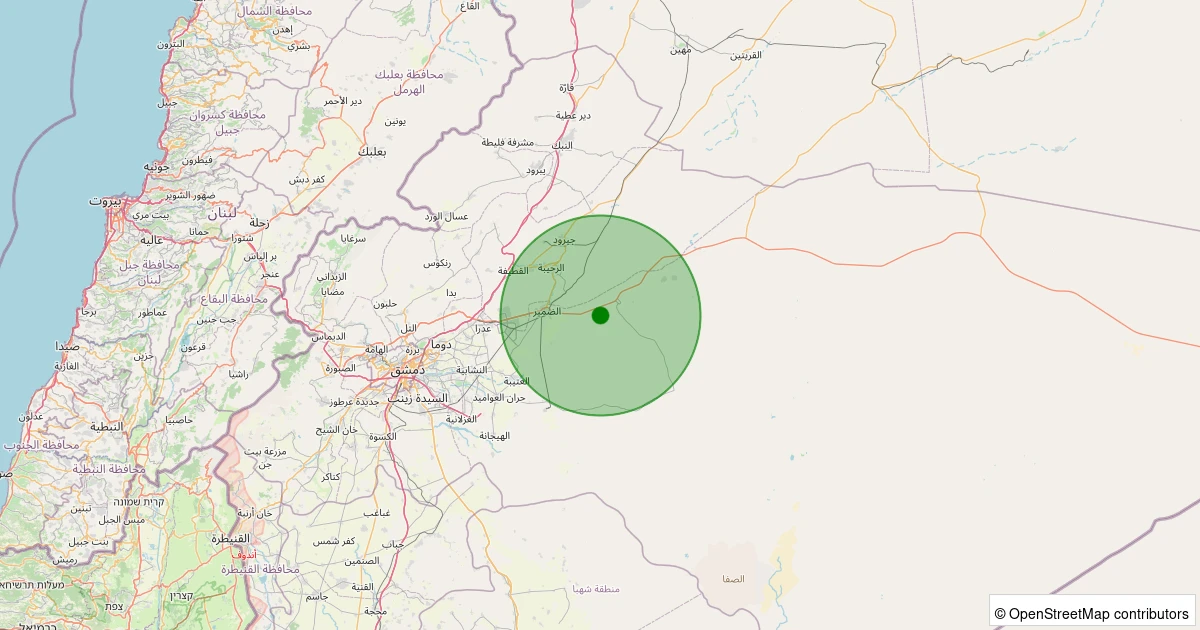 02 Kasım 2025 saat 01:27 - Duma, Rif Şam (Suriye) - 3.90MW depreminin harita gösterimi