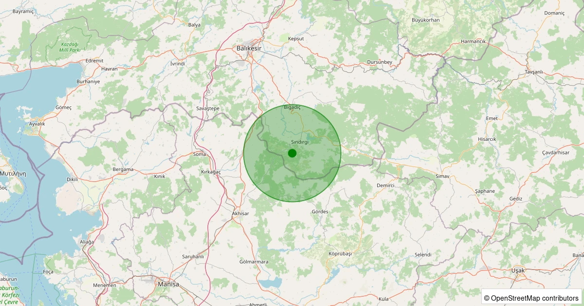02 Kasım 2025 saat 04:25 - Sındırgı - Yaylacık - 2.20ml depreminin harita gösterimi