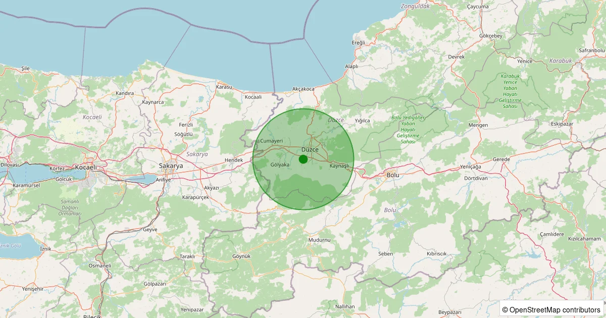 07 Ekim 2025 saat 12:24 - Merkez - Kızılcık Köyü - 2.10ml depreminin harita gösterimi