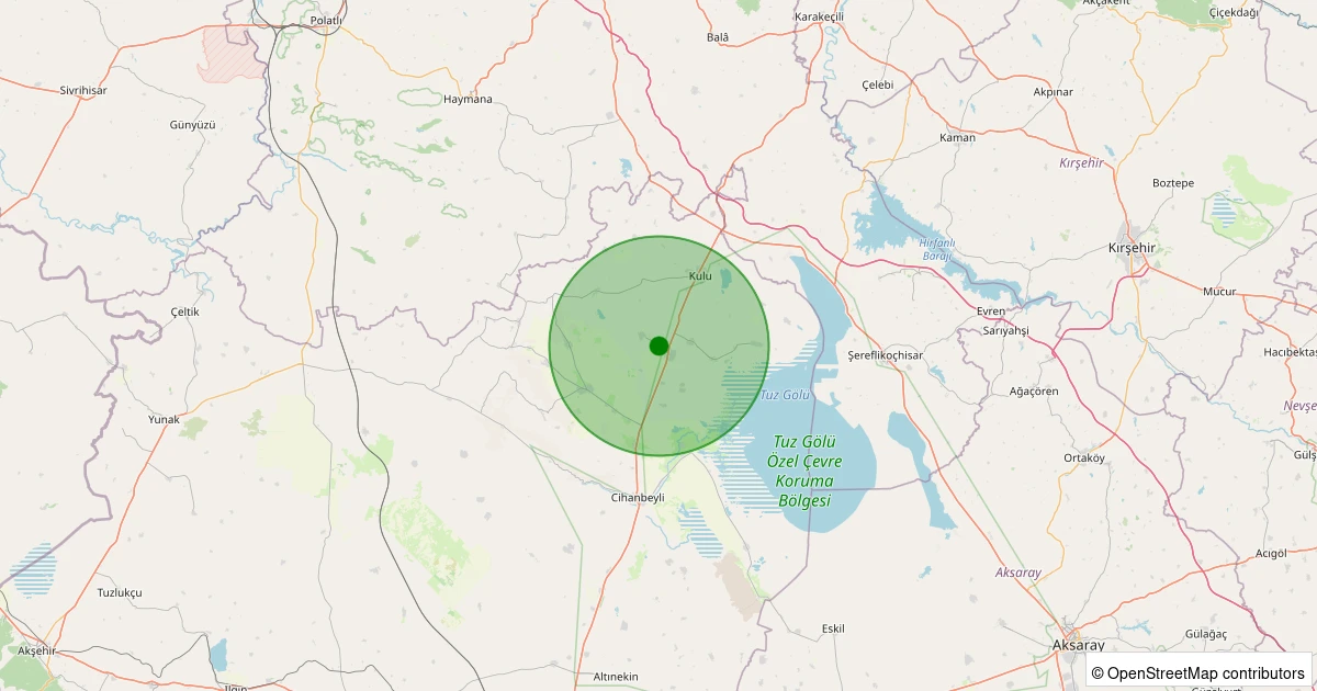 02 Kasım 2025 saat 05:19 - Kulu - Ömeranlı/Karşıyaka - 1.70ml depreminin harita gösterimi