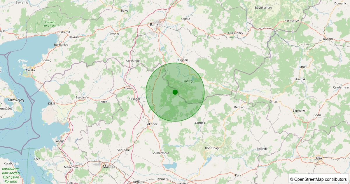 02 Kasım 2025 saat 06:23 - Akhisar - 1.40ml depreminin harita gösterimi