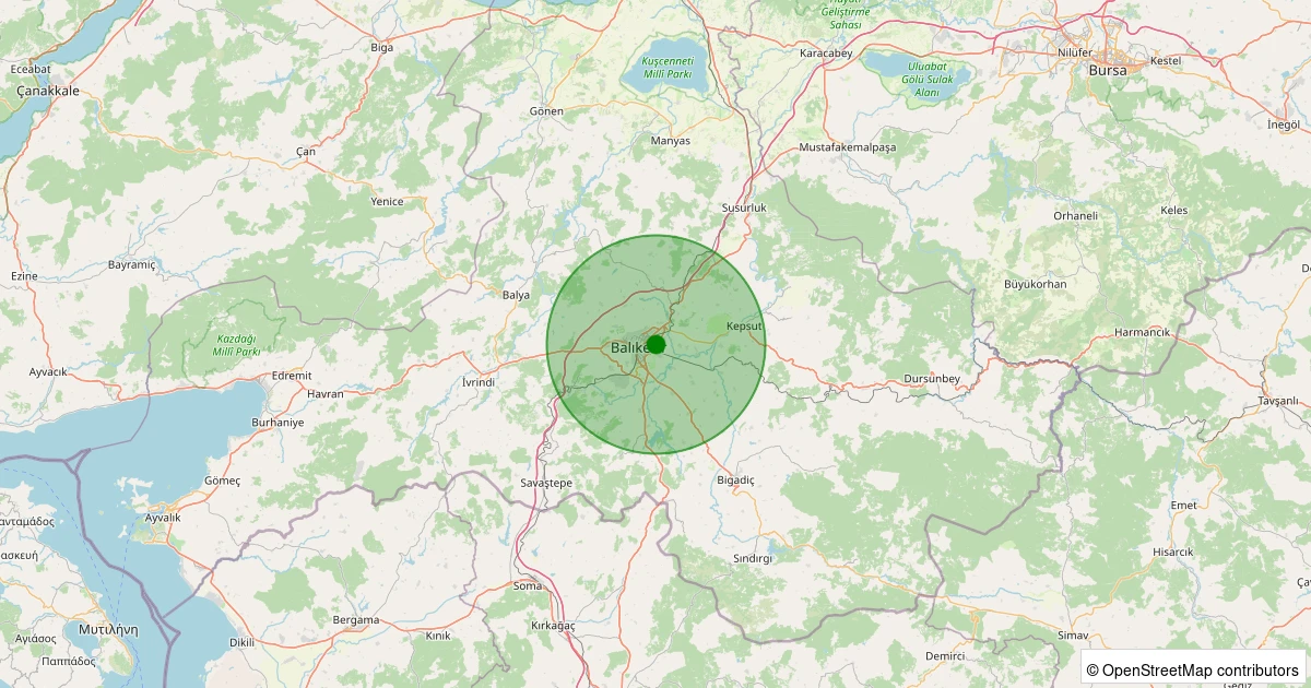 02 Kasım 2025 saat 07:17 - Altıeylül - Gümüşçeşme - 1.50ml depreminin harita gösterimi