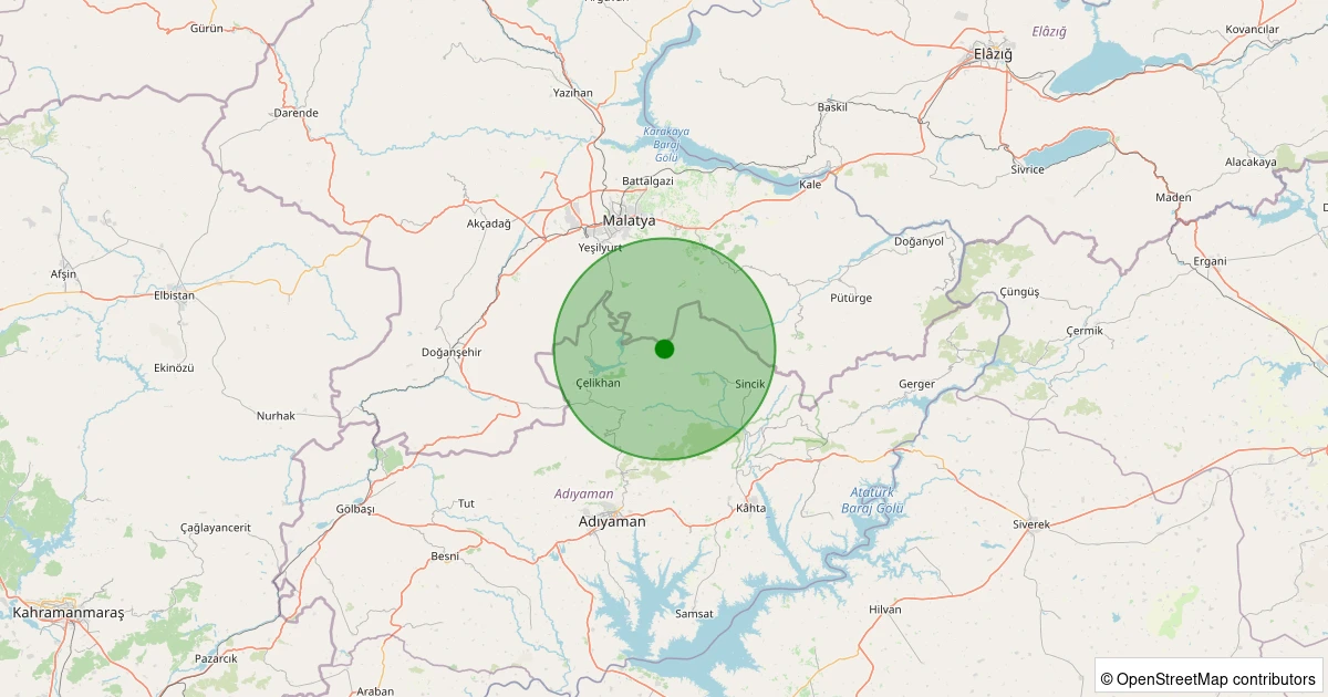 02 Kasım 2025 saat 07:31 - Çelikhan - Mutlu Köyü - 1.80ML depreminin harita gösterimi