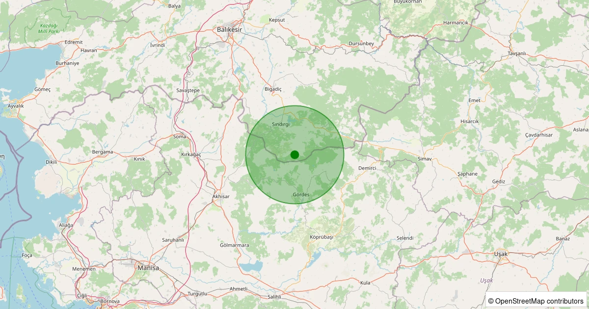 02 Kasım 2025 saat 10:52 - Sındırgı - 1.30ml depreminin harita gösterimi