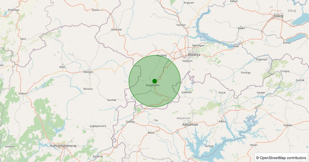 06 Ekim 2025 saat 23:30 - Doğanşehir - Çığlık - 1.40ml depreminin harita gösterimi