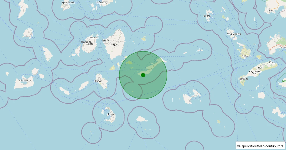 02 Kasım 2025 saat 21:36 - Ege Denizi, Yamurgi Adası (Amorgos) - [132.20 km] Bodrum (Muğla) - 1.70ML depreminin harita gösterimi