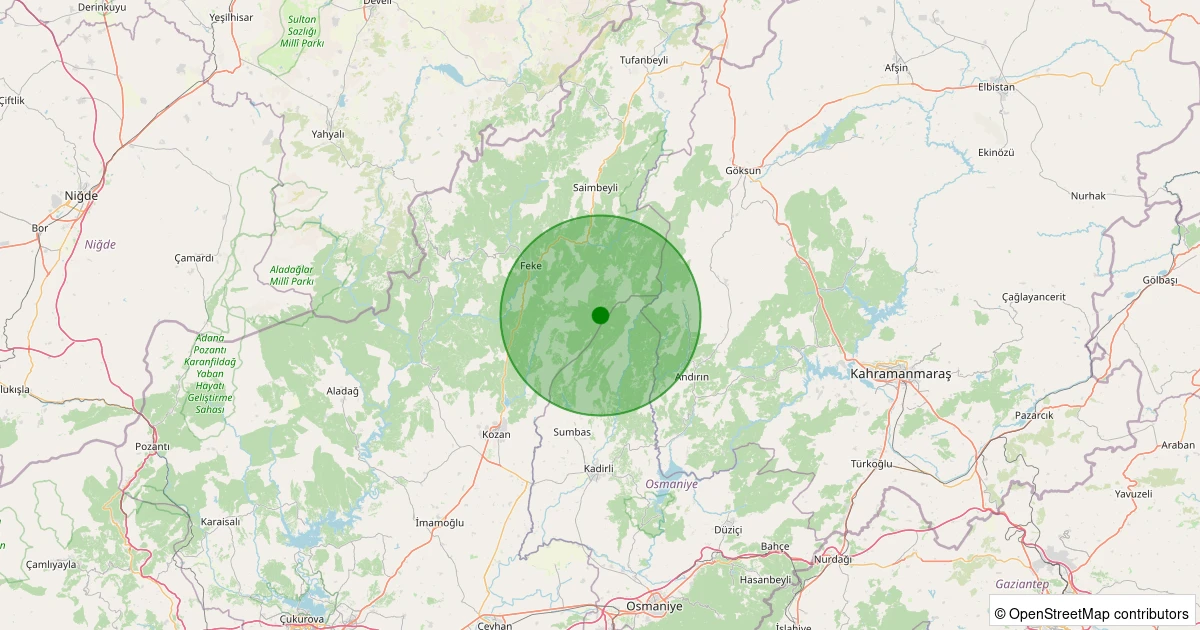 03 Kasım 2025 saat 02:16 - Kozan - Akçalıuşağı - 1.40ml depreminin harita gösterimi