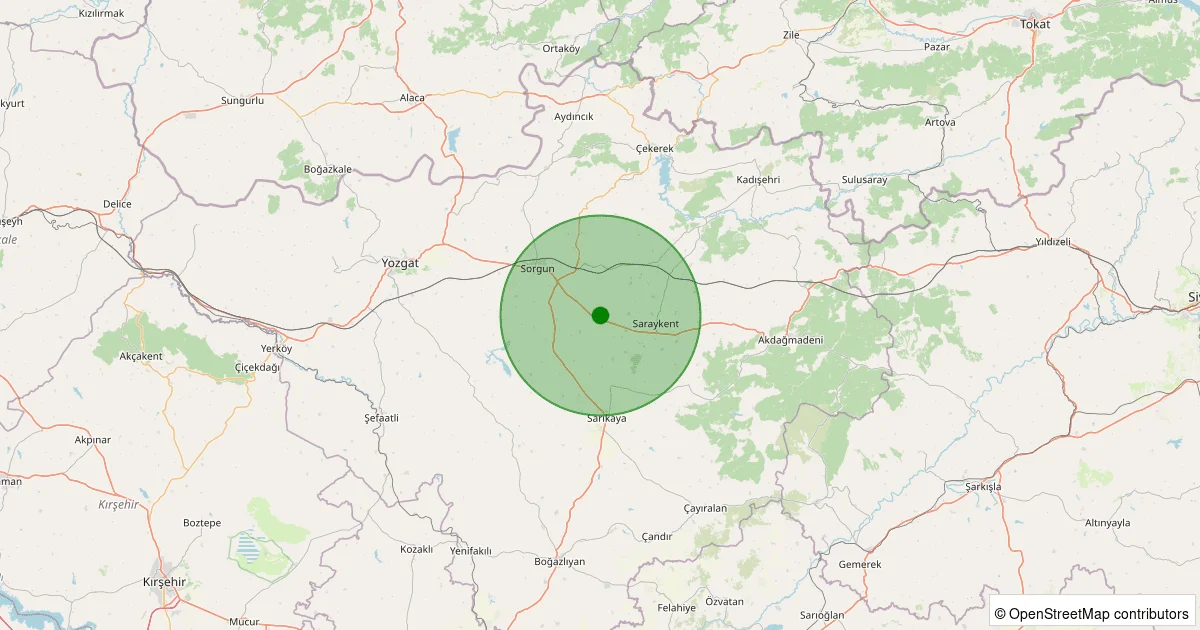 05 Ekim 2025 saat 22:36 - Sorgun - Doğankent/Mahmatlı - 1.10ml depreminin harita gösterimi