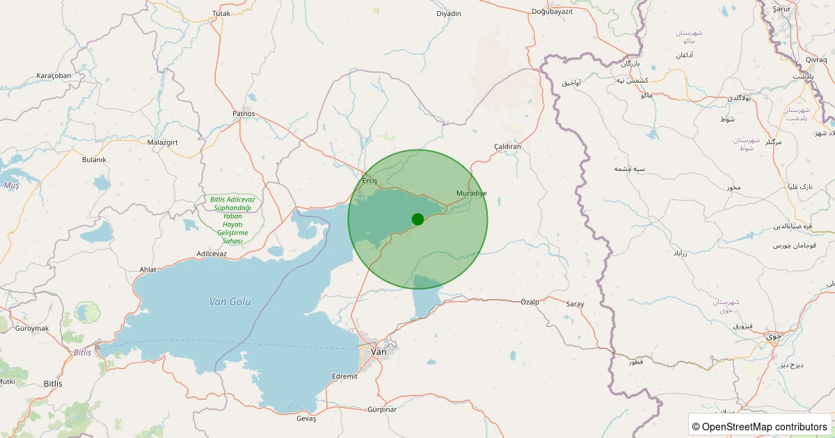 03 Kasım 2025 saat 03:42 - Tuşba - Çolpan - 1.60ml depreminin harita gösterimi