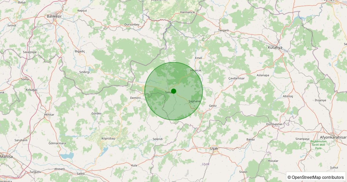 03 Kasım 2025 saat 05:42 - Simav - Gökçeler Köyü - 1.40ml depreminin harita gösterimi