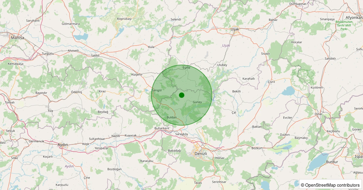 03 Kasım 2025 saat 06:21 - Güney - Koparan - 0.80ML depreminin harita gösterimi