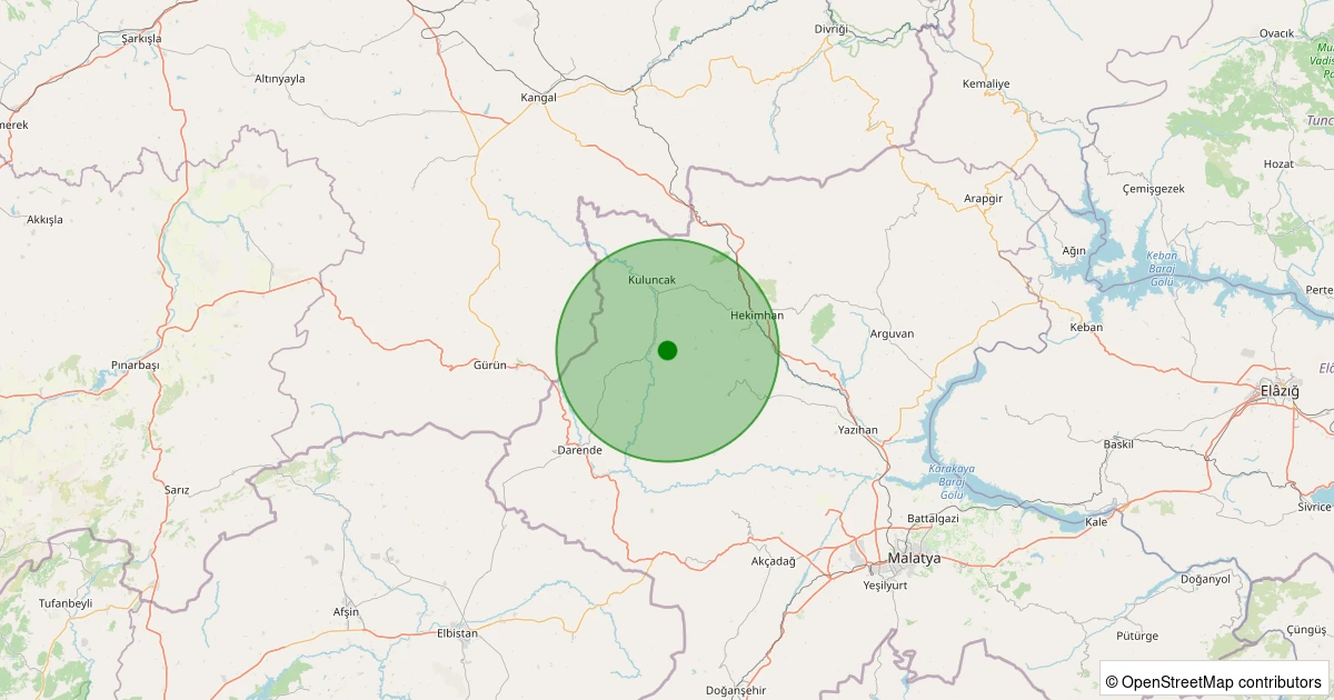 03 Kasım 2025 saat 07:14 - Hekimhan - Yukarıselimli Köyü - 2.70ml depreminin harita gösterimi