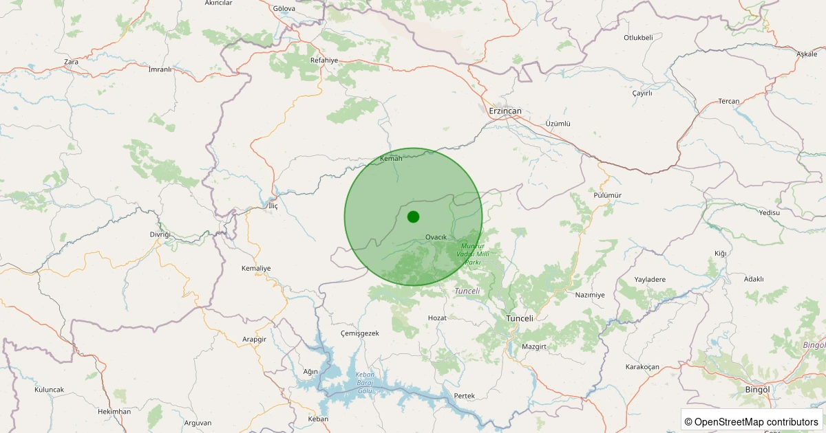 03 Kasım 2025 saat 07:04 - Ovacık - Köseler Köyü - 1.80ml depreminin harita gösterimi