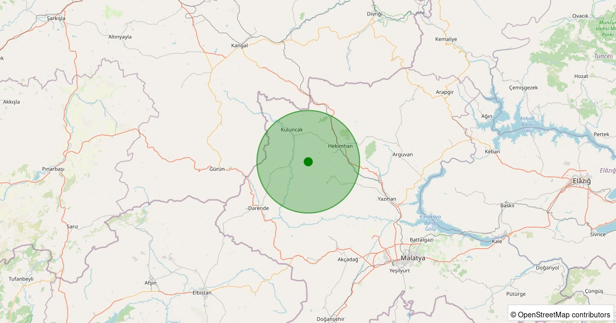 03 Kasım 2025 saat 07:14 - Hekimhan - Yukarıselimli Köyü - 2.60ML depreminin harita gösterimi