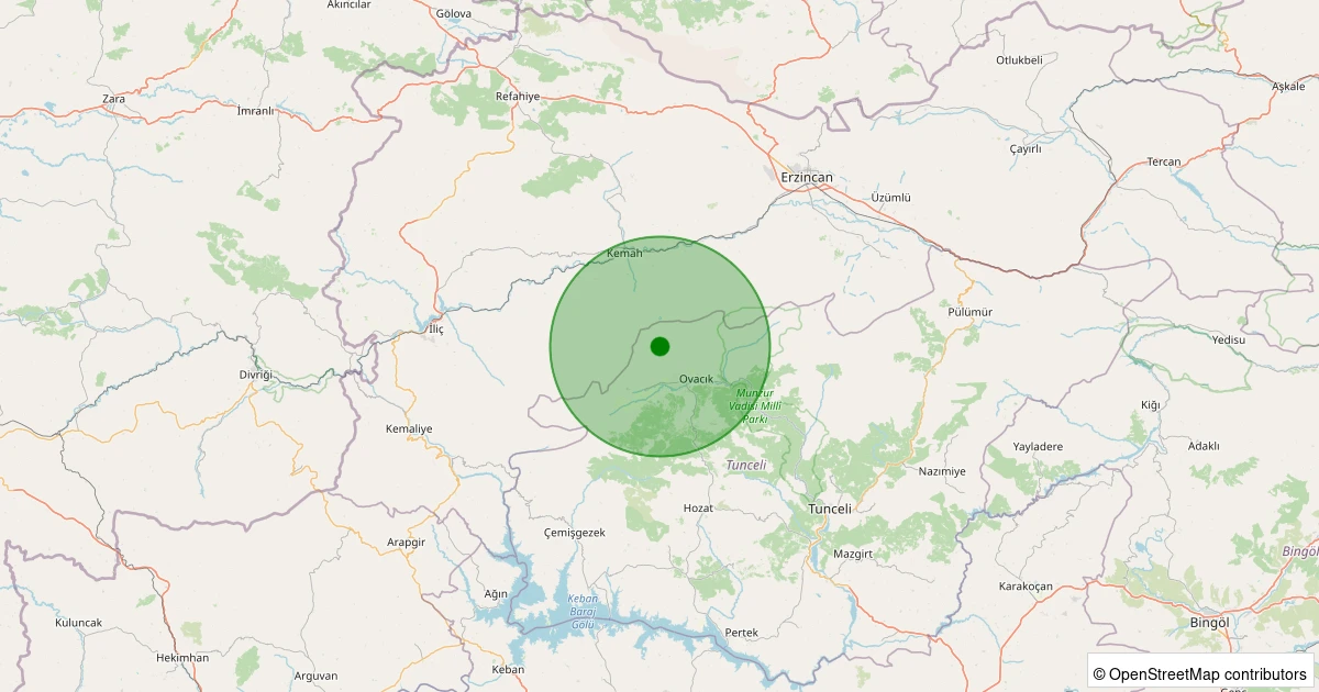 03 Kasım 2025 saat 07:04 - Ovacık - Köseler Köyü - 1.60ML depreminin harita gösterimi