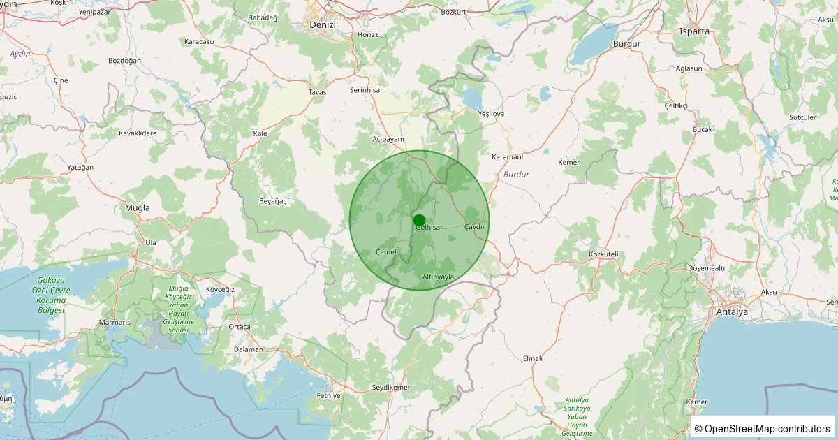 03 Kasım 2025 saat 07:42 - Gölhisar - Çakmak - 1.20ML depreminin harita gösterimi