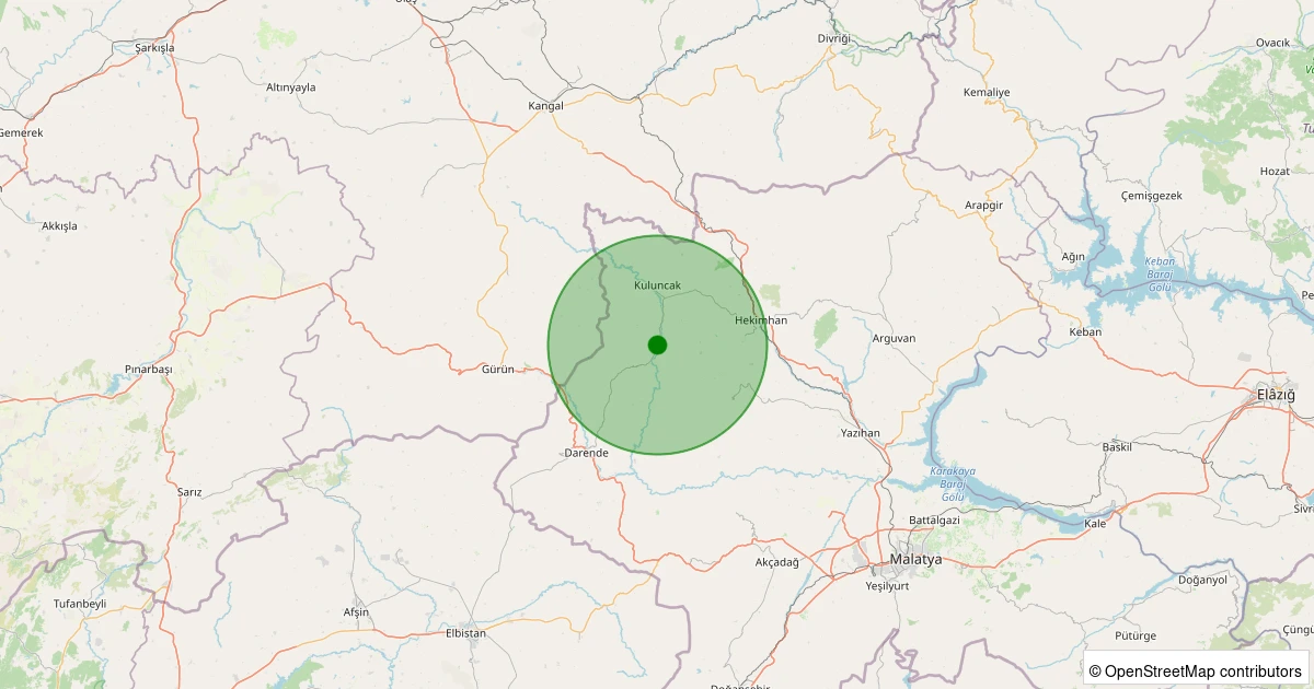 03 Kasım 2025 saat 09:24 - Darende - Ayvalı/Yenımahalle - 2.50ml depreminin harita gösterimi