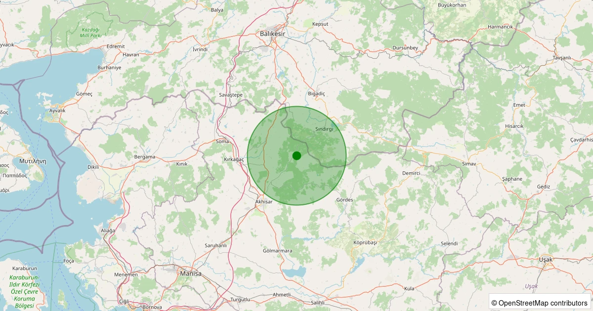 02 Kasım 2025 saat 17:58 - Akhisar - 3.99mb depreminin harita gösterimi