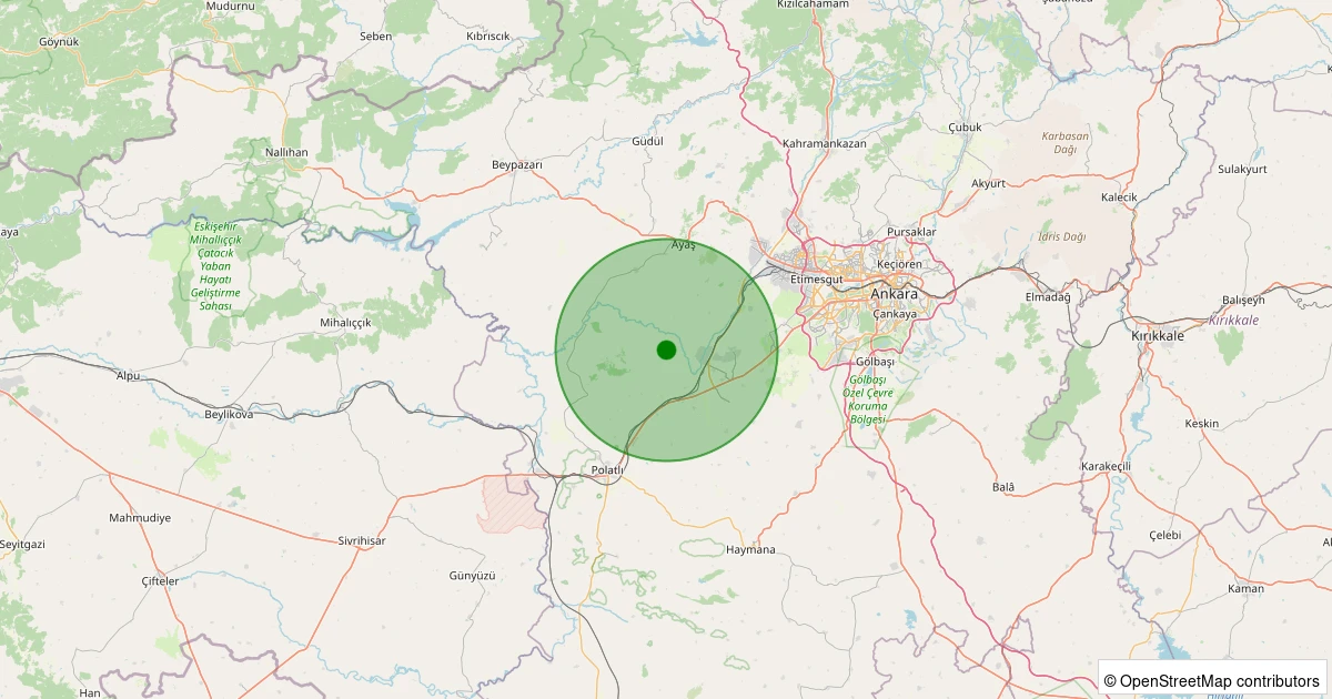 03 Kasım 2025 saat 09:42 - Sincan - Temelli/Girmeç - 1.30ML depreminin harita gösterimi