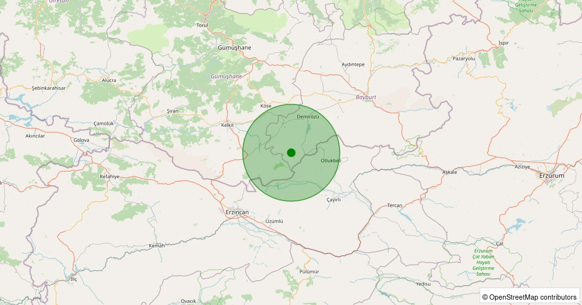 03 Kasım 2025 saat 14:11 - Demirözü - Yukarıdikmetaş Köyü - 2.70ML depreminin harita gösterimi