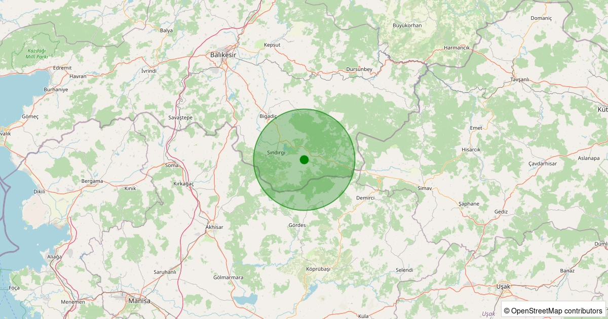 03 Kasım 2025 saat 14:56 - Sındırgı - Osmanlar - 3.40MW depreminin harita gösterimi