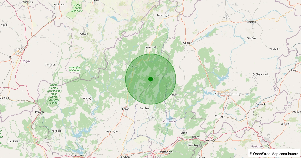 18 Ağustos 2025 saat 04:29 - Kozan - Akçalıuşağı - 2.20ml depreminin harita gösterimi
