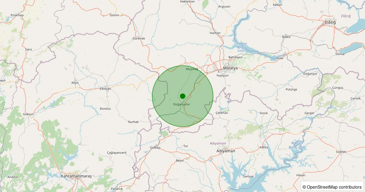 17 Ağustos 2025 saat 10:29 - Doğanşehir - Yolkoru - 2.40ml depreminin harita gösterimi