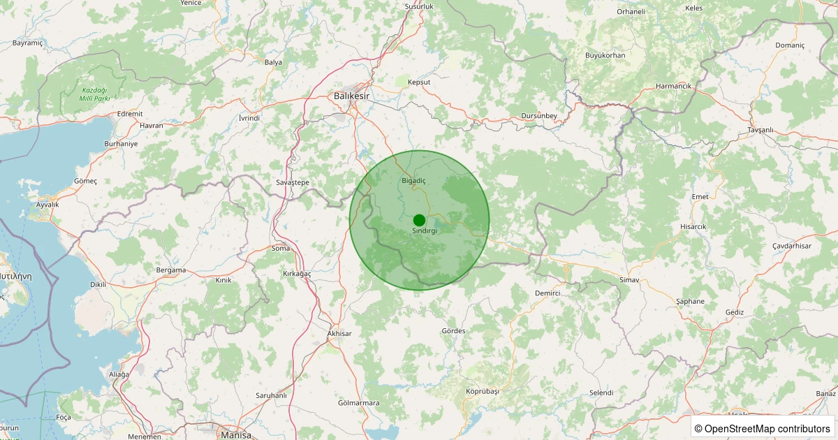 17 Ağustos 2025 saat 02:27 - Sındırgı - 1.60ml depreminin harita gösterimi