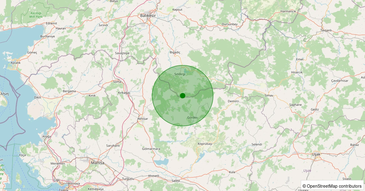17 Ağustos 2025 saat 01:59 - Gördes - 1.60ml depreminin harita gösterimi