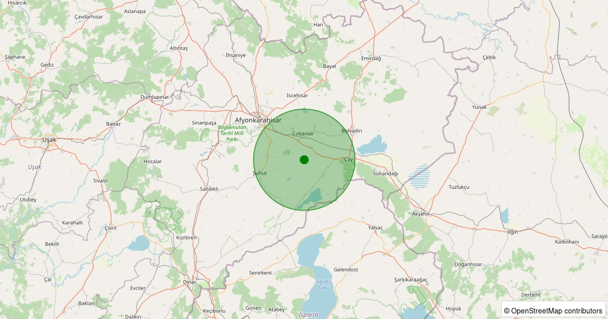 16 Ağustos 2025 saat 23:52 - Merkez - Kızıldağ Köyü - 1.20ml depreminin harita gösterimi