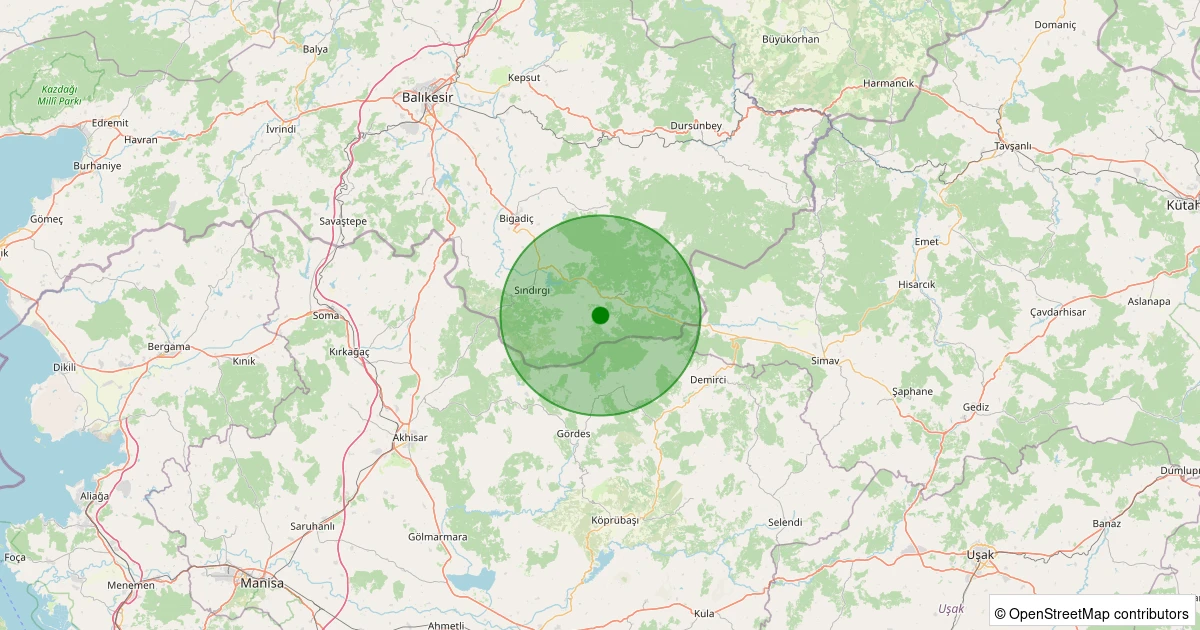 03 Kasım 2025 saat 15:44 - Sındırgı - Çıkrıkçı - 3.00ml depreminin harita gösterimi