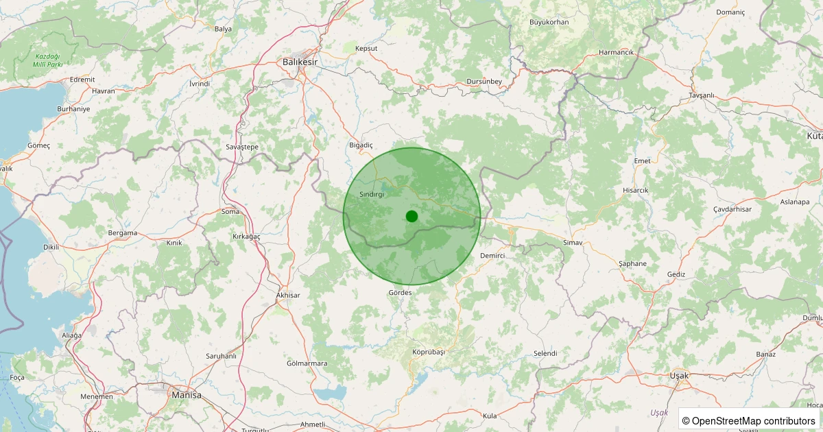 03 Kasım 2025 saat 15:42 - Sındırgı - Büyükdağdere - 3.20ml depreminin harita gösterimi