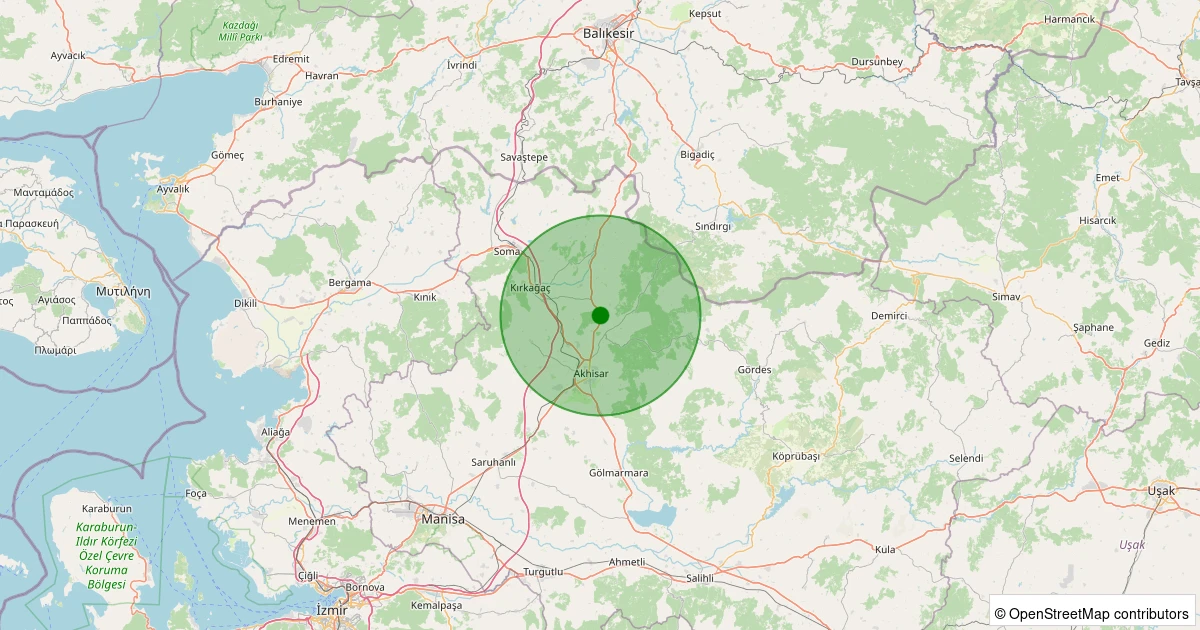 03 Kasım 2025 saat 08:23 - Akhisar - Selçikli Köyü - 1.50ml depreminin harita gösterimi