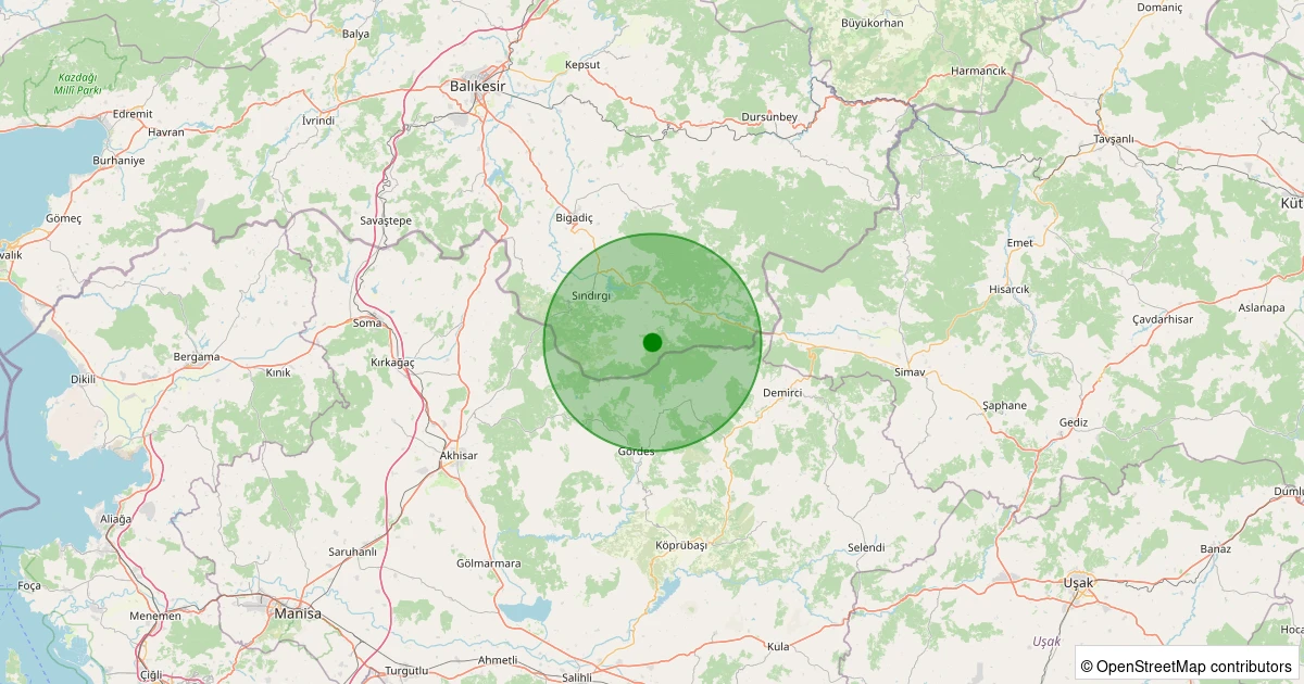 03 Kasım 2025 saat 06:09 - Sındırgı - Küçükdağdere - 1.60ml depreminin harita gösterimi