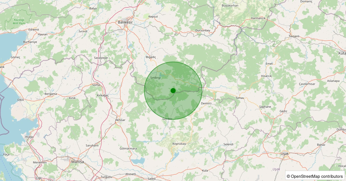 03 Kasım 2025 saat 05:04 - Sındırgı - Küçükdağdere - 1.80ml depreminin harita gösterimi
