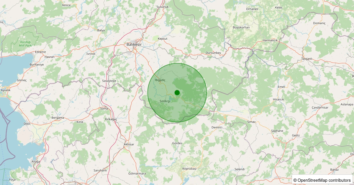 03 Kasım 2025 saat 15:56 - Sındırgı - Umurlar - 1.50ML depreminin harita gösterimi