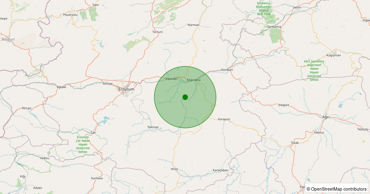 03 Kasım 2025 saat 16:04 - Köprüköy - Marifet - 1.60ml depreminin harita gösterimi