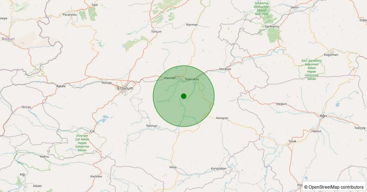 03 Kasım 2025 saat 16:04 - Köprüköy - Marifet - 1.60ML depreminin harita gösterimi
