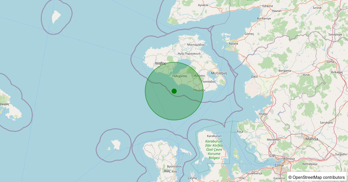 03 Kasım 2025 saat 17:12 - MIDILLI - 1.80ml depreminin harita gösterimi