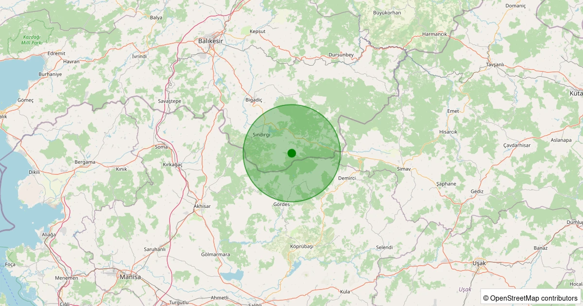 03 Kasım 2025 saat 17:25 - Sındırgı - Küçükdağdere - 1.40ml depreminin harita gösterimi