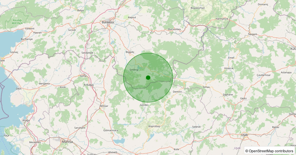 03 Kasım 2025 saat 18:00 - Sındırgı - Büyükdağdere - 2.60ml depreminin harita gösterimi