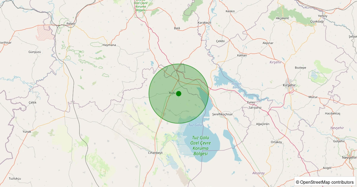 03 Kasım 2025 saat 19:08 - Kulu - Karapınar - 1.40ml depreminin harita gösterimi