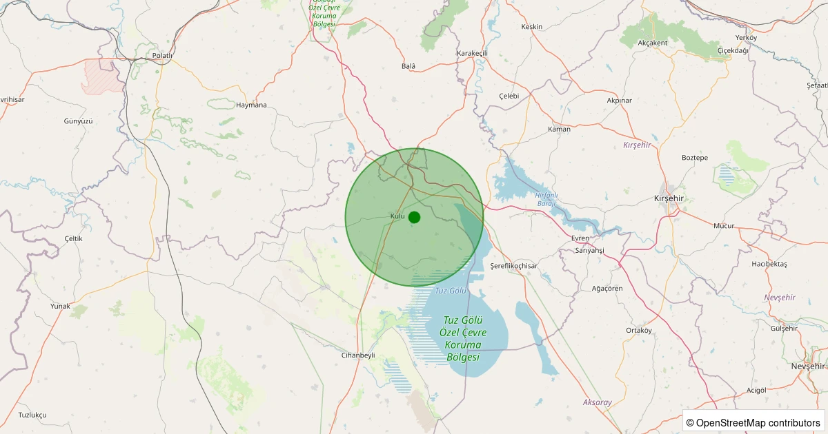 03 Kasım 2025 saat 19:08 - Kulu - Karapınar - 1.40ML depreminin harita gösterimi
