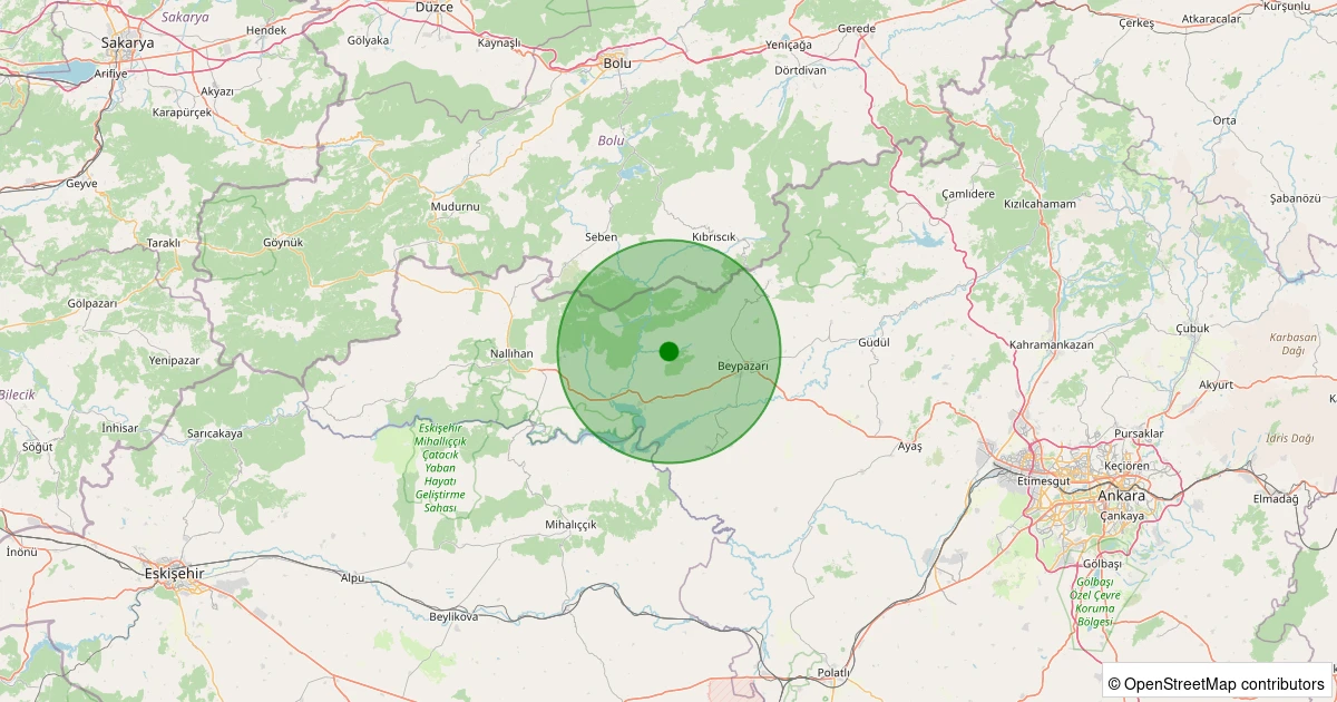03 Kasım 2025 saat 22:03 - Beypazarı - Hırkatepe - 2.20ML depreminin harita gösterimi