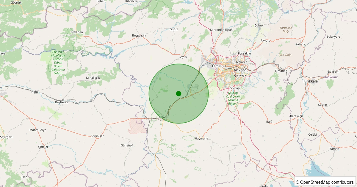 04 Kasım 2025 saat 00:18 - Polatlı - 1.80ml depreminin harita gösterimi