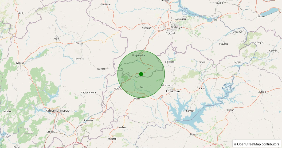 08 Ekim 2025 saat 04:18 - Doğanşehir - Hürriyet - 0.90ML depreminin harita gösterimi