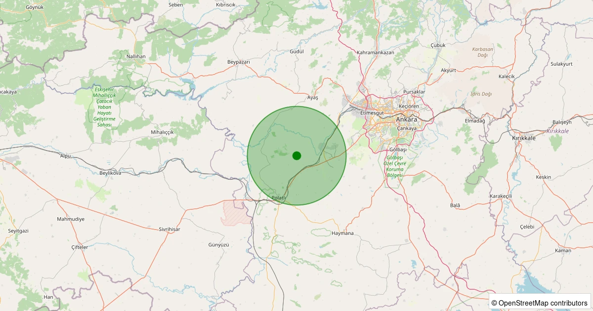 04 Kasım 2025 saat 00:18 - Polatlı - 1.60ml depreminin harita gösterimi