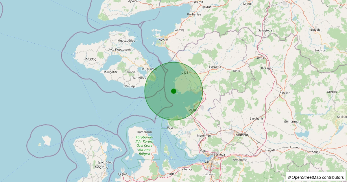 04 Kasım 2025 saat 00:08 - DENIZKOY-DIKILI - 1.50ml depreminin harita gösterimi