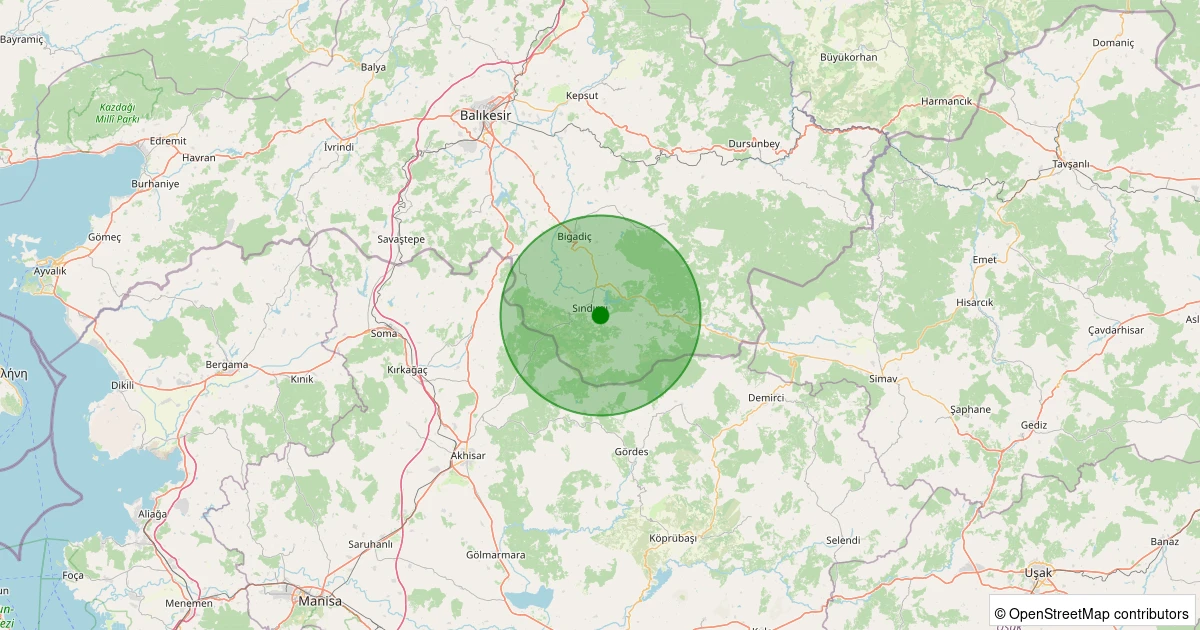03 Kasım 2025 saat 23:52 - Sındırgı - Pürsünler - 1.70ML depreminin harita gösterimi