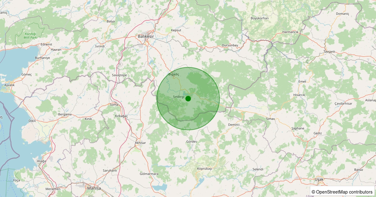 04 Kasım 2025 saat 00:31 - Sındırgı - Emendere - 1.00ml depreminin harita gösterimi